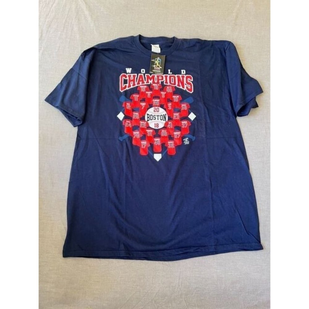 Boston Red Sox 2018 Champions Shirt Adult XL Blue Short Sleeve Pullover Tee Mens